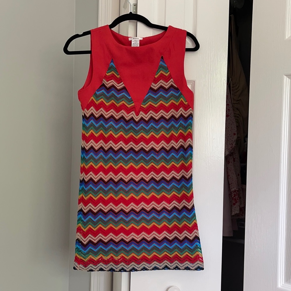 Rainbow chevron dress